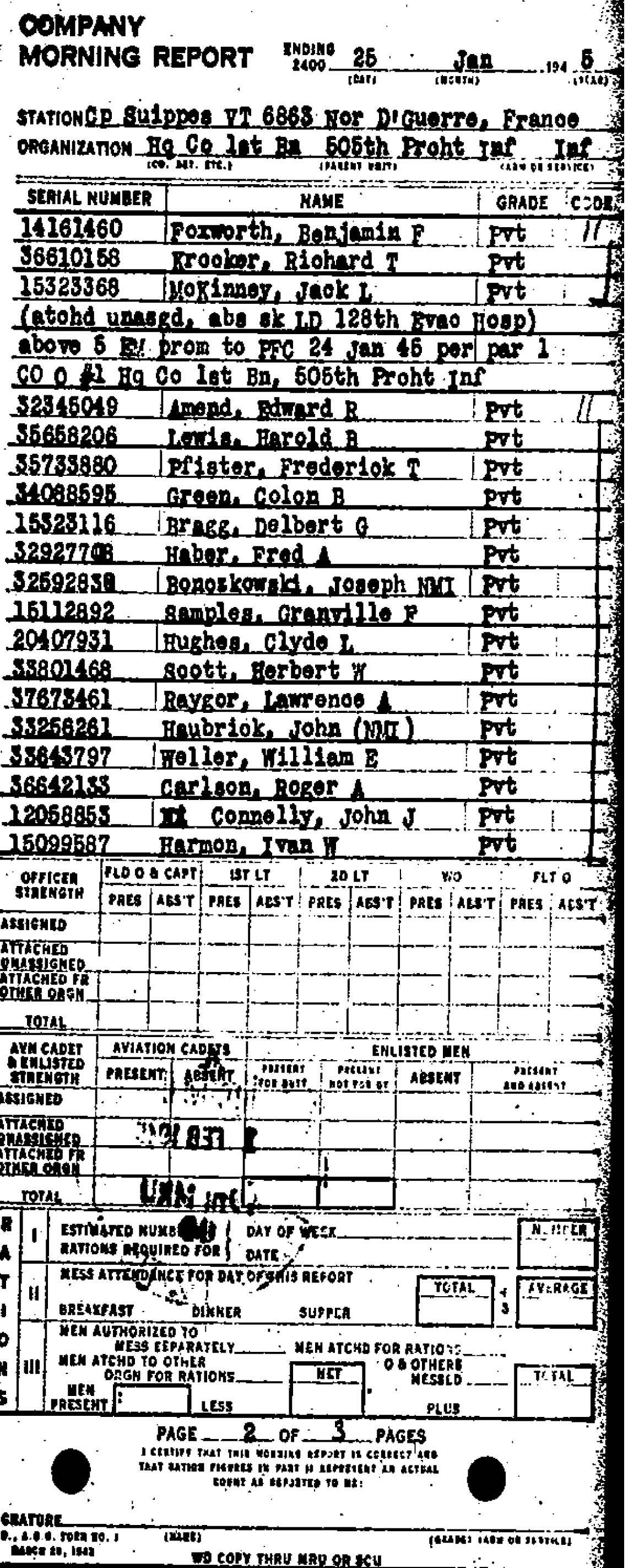 Pfc. Roger A. Carlson  1HHC